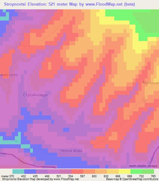 Stroynovtsi,Bulgaria Elevation Map