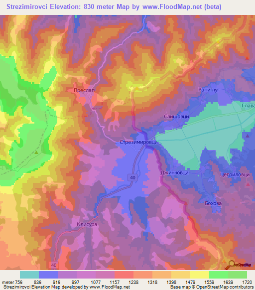 Strezimirovci,Bulgaria Elevation Map
