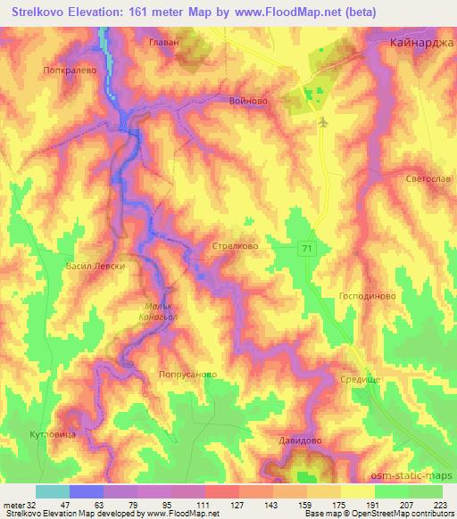 Strelkovo,Bulgaria Elevation Map