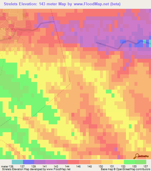 Strelets,Bulgaria Elevation Map