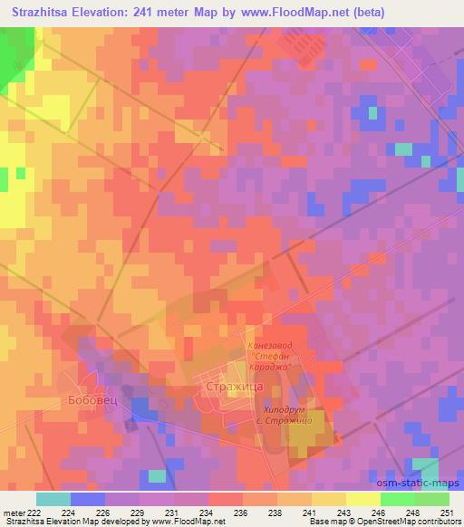 Strazhitsa,Bulgaria Elevation Map