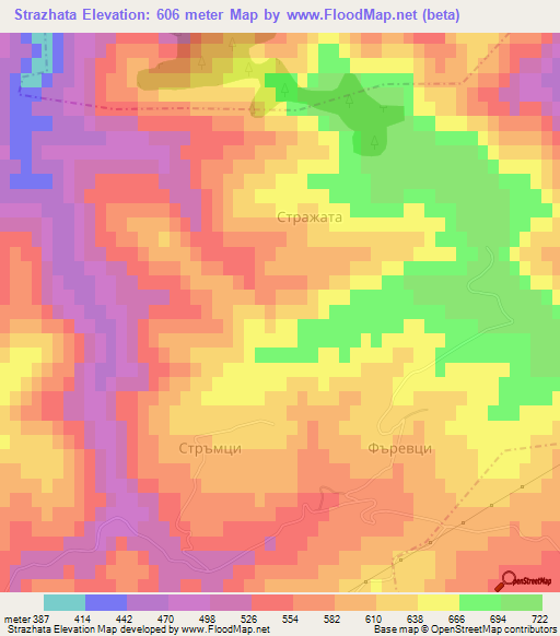 Strazhata,Bulgaria Elevation Map