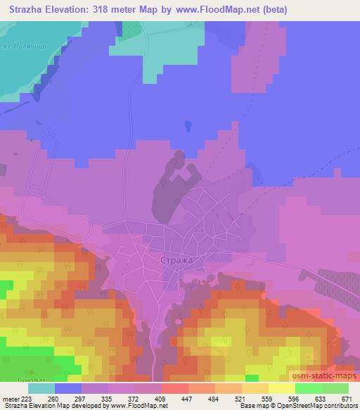 Strazha,Bulgaria Elevation Map