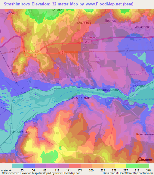 Strashimirovo,Bulgaria Elevation Map