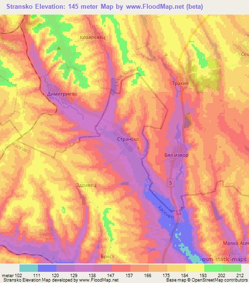Stransko,Bulgaria Elevation Map