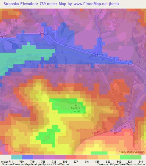 Stranska,Bulgaria Elevation Map