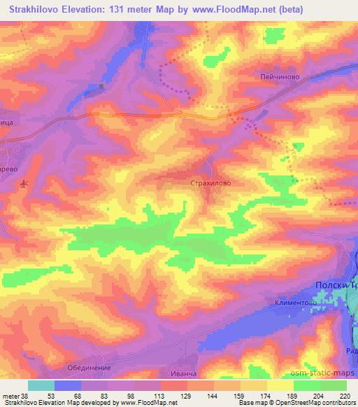 Strakhilovo,Bulgaria Elevation Map