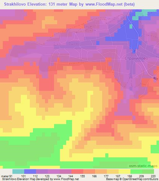 Strakhilovo,Bulgaria Elevation Map