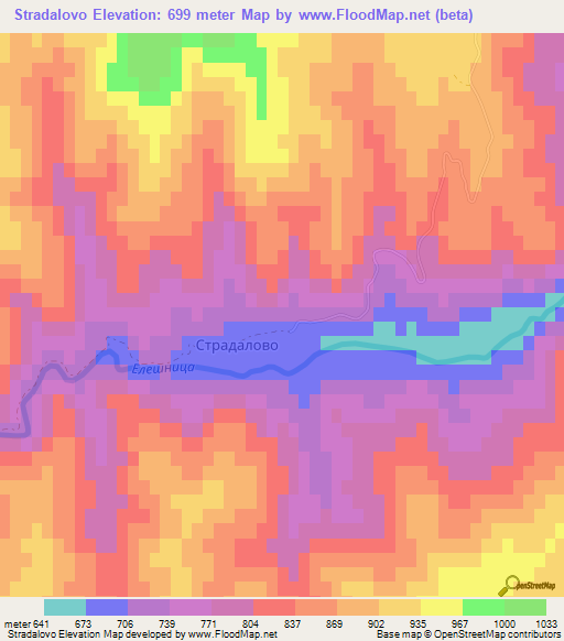 Stradalovo,Bulgaria Elevation Map