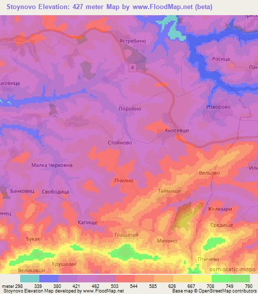 Stoynovo,Bulgaria Elevation Map