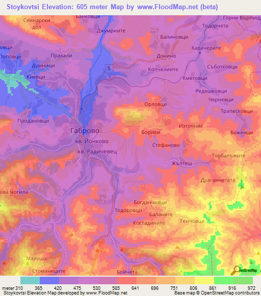 Stoykovtsi,Bulgaria Elevation Map