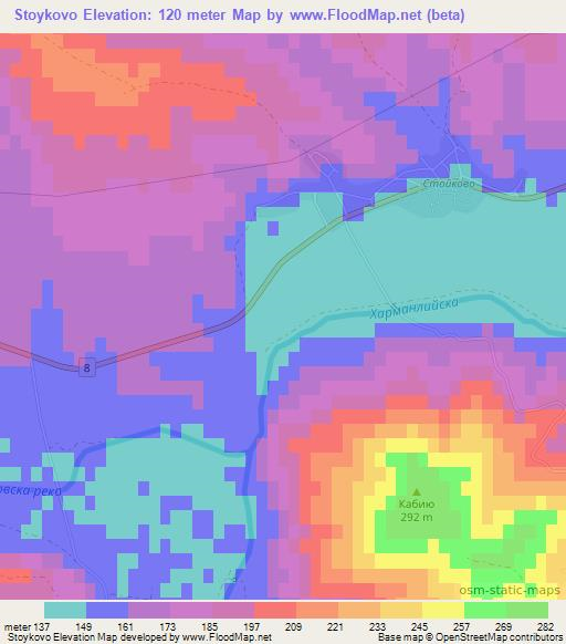 Stoykovo,Bulgaria Elevation Map