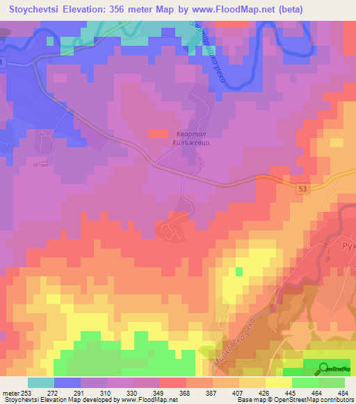 Stoychevtsi,Bulgaria Elevation Map