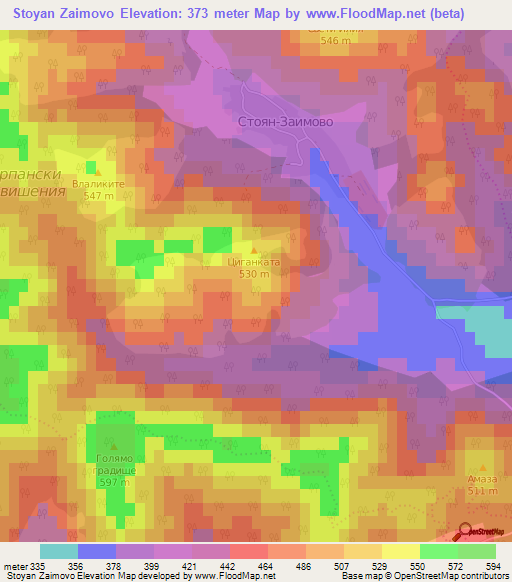 Stoyan Zaimovo,Bulgaria Elevation Map
