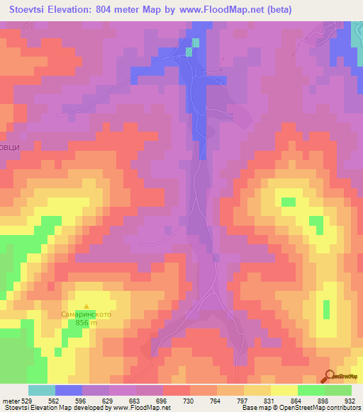 Stoevtsi,Bulgaria Elevation Map
