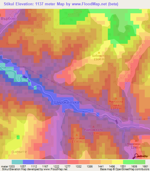 Stikul,Bulgaria Elevation Map