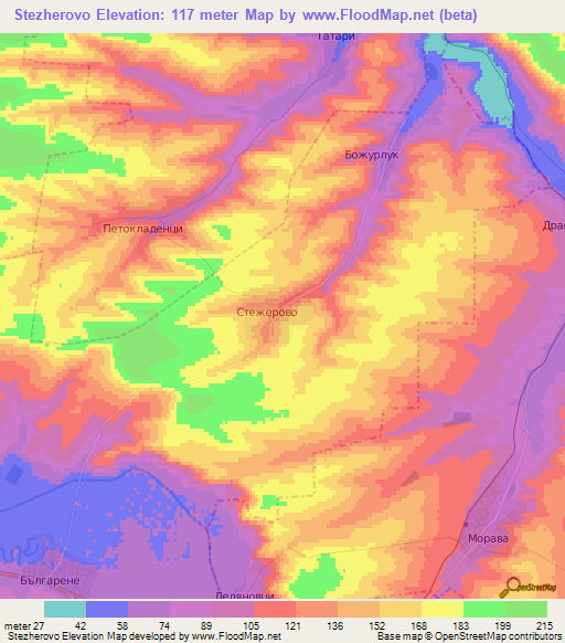 Stezherovo,Bulgaria Elevation Map