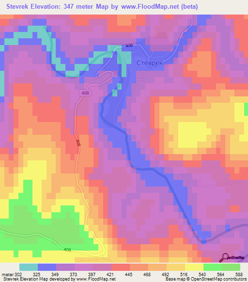 Stevrek,Bulgaria Elevation Map