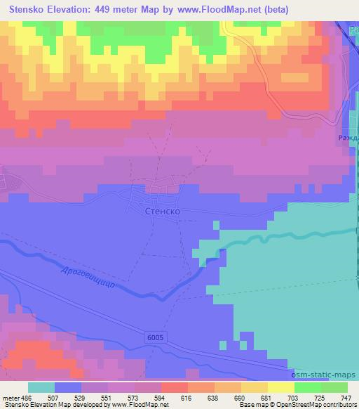 Stensko,Bulgaria Elevation Map