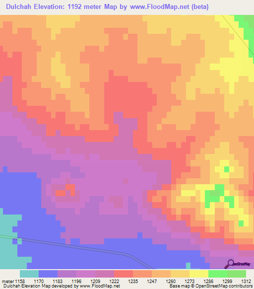 Dulchah,Iran Elevation Map
