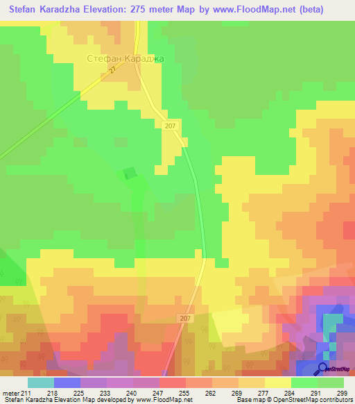 Stefan Karadzha,Bulgaria Elevation Map