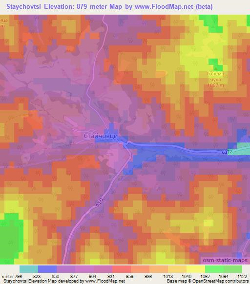 Staychovtsi,Bulgaria Elevation Map