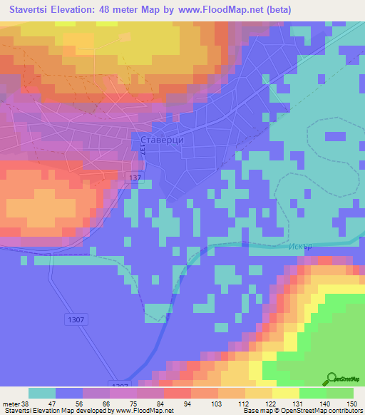Stavertsi,Bulgaria Elevation Map