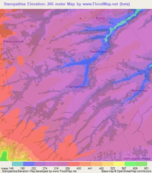 Staropatitsa,Bulgaria Elevation Map