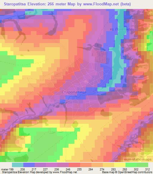 Staropatitsa,Bulgaria Elevation Map