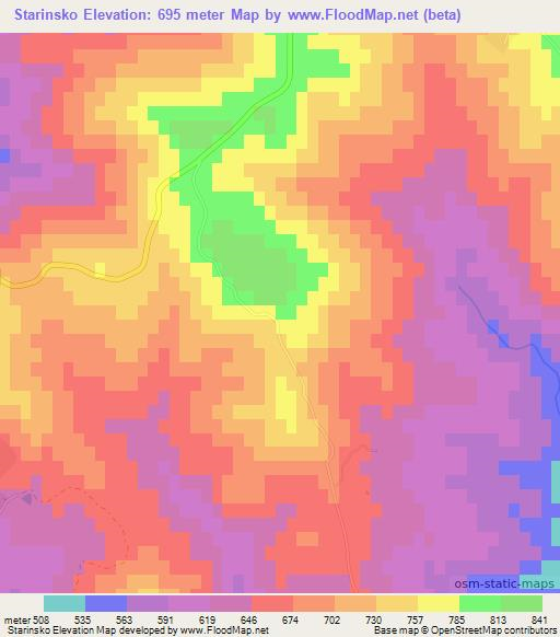 Starinsko,Bulgaria Elevation Map