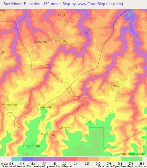 Starichene,Bulgaria Elevation Map