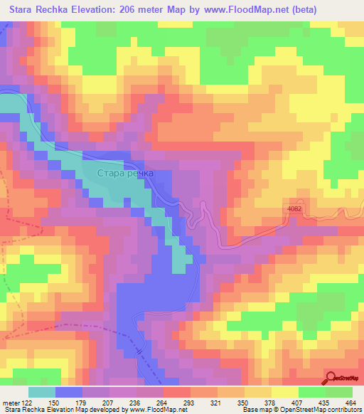 Stara Rechka,Bulgaria Elevation Map