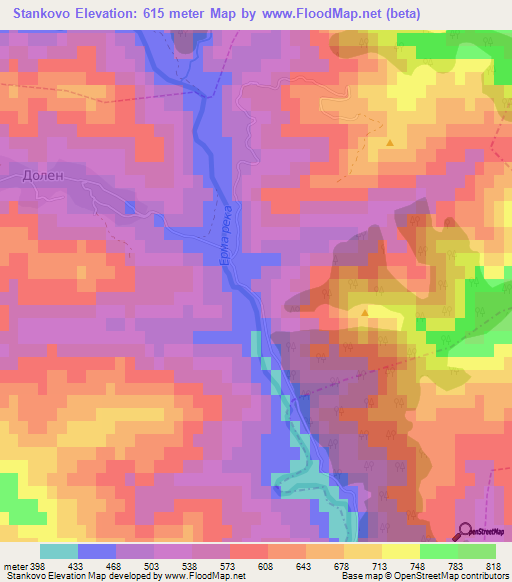Stankovo,Bulgaria Elevation Map
