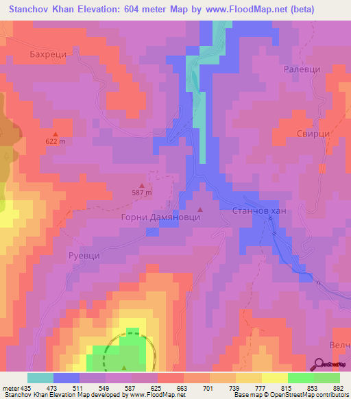 Stanchov Khan,Bulgaria Elevation Map