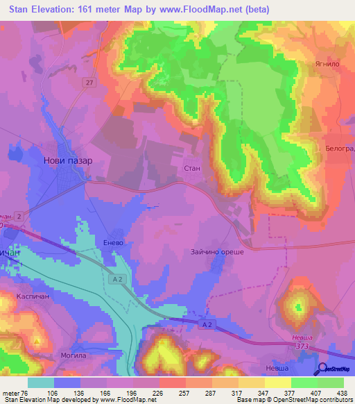 Stan,Bulgaria Elevation Map