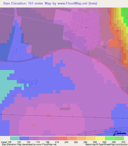 Stan,Bulgaria Elevation Map