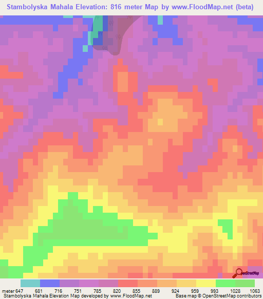 Stambolyska Mahala,Bulgaria Elevation Map