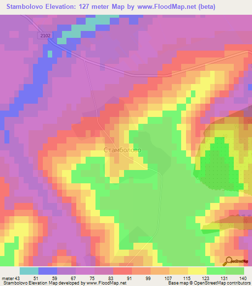 Stambolovo,Bulgaria Elevation Map