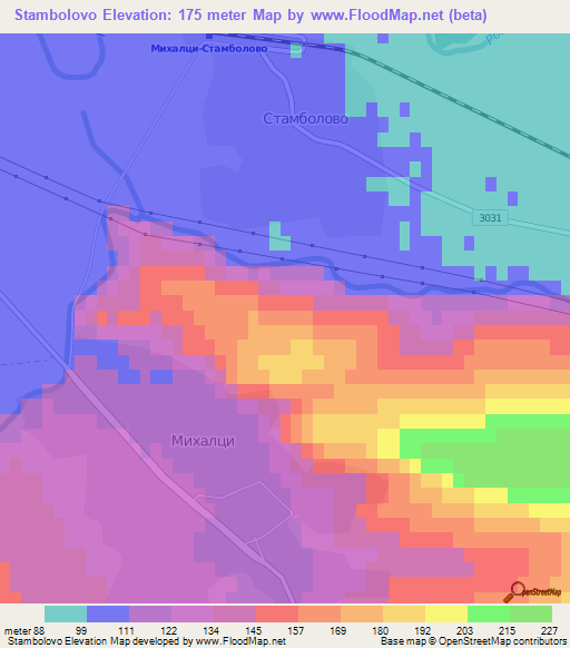 Stambolovo,Bulgaria Elevation Map
