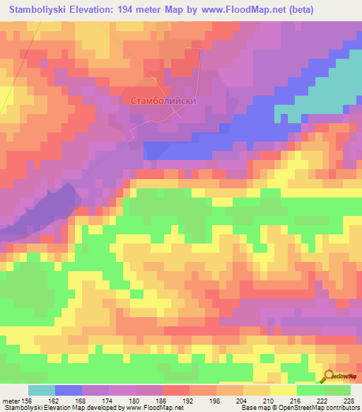 Stamboliyski,Bulgaria Elevation Map