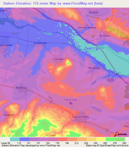 Stalevo,Bulgaria Elevation Map