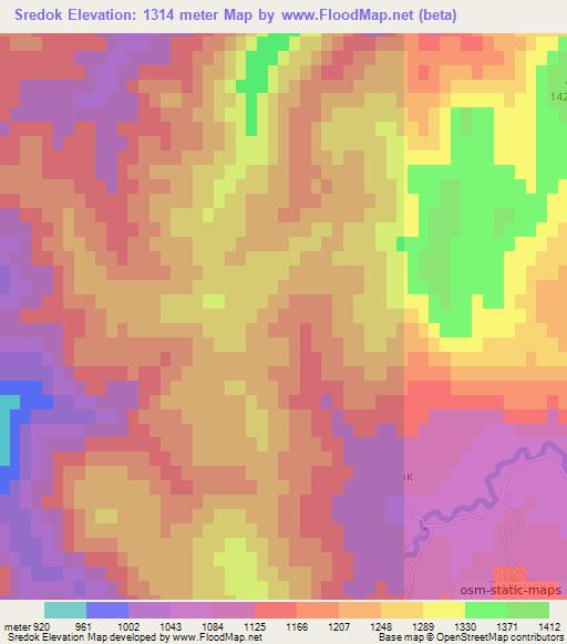Sredok,Bulgaria Elevation Map