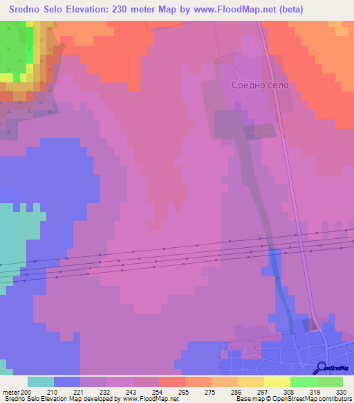Sredno Selo,Bulgaria Elevation Map