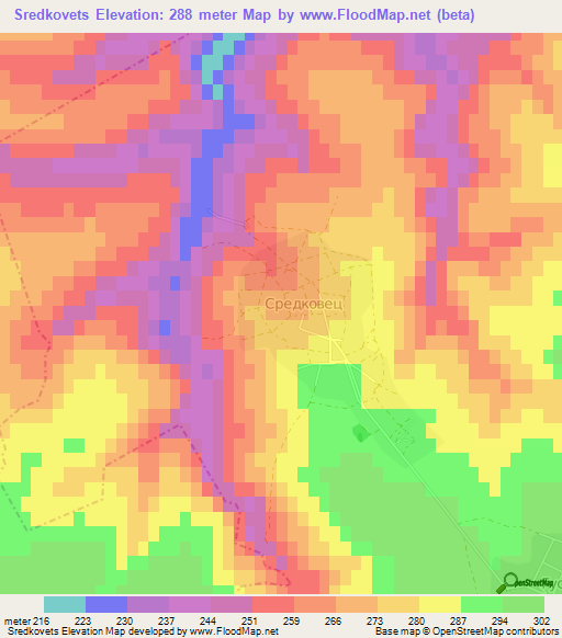 Sredkovets,Bulgaria Elevation Map