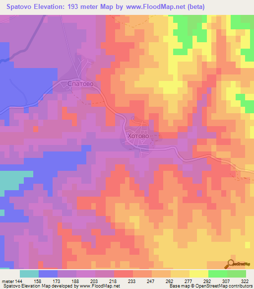 Spatovo,Bulgaria Elevation Map