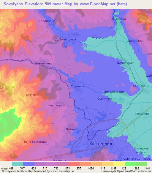 Sovolyano,Bulgaria Elevation Map