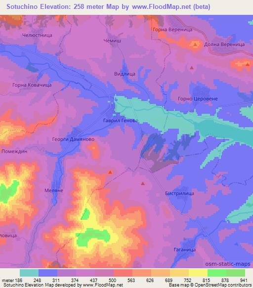 Sotuchino,Bulgaria Elevation Map