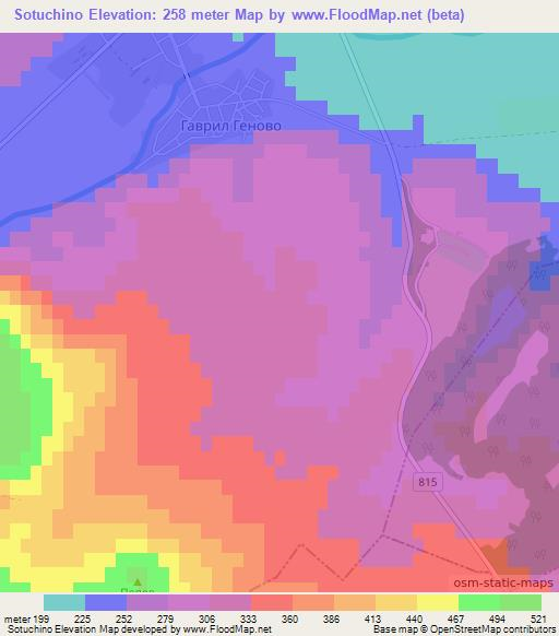 Sotuchino,Bulgaria Elevation Map