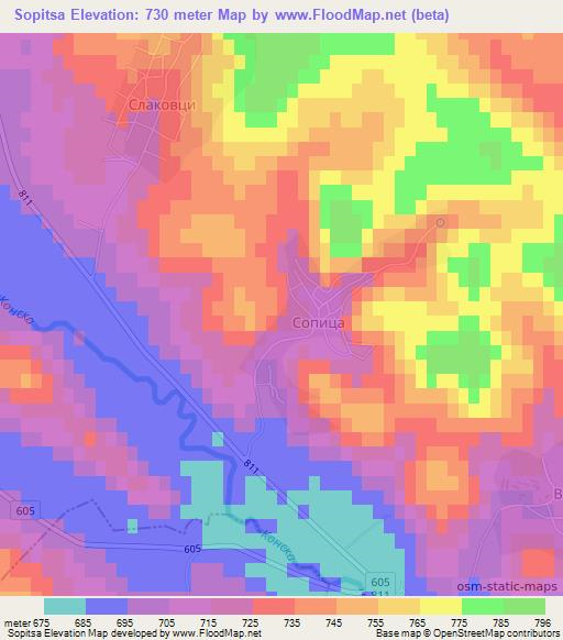 Sopitsa,Bulgaria Elevation Map