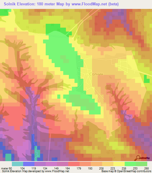 Solnik,Bulgaria Elevation Map